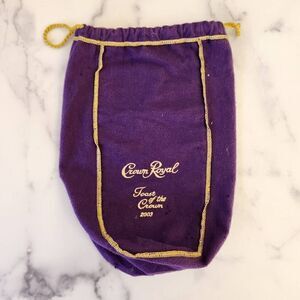 Vintage purple plum crown Royal liquor bag golden rope drawstring